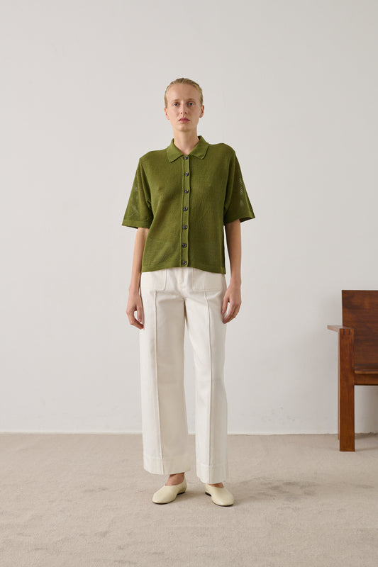 Polo Davon - Absinthe - Laine mérinos - Femme