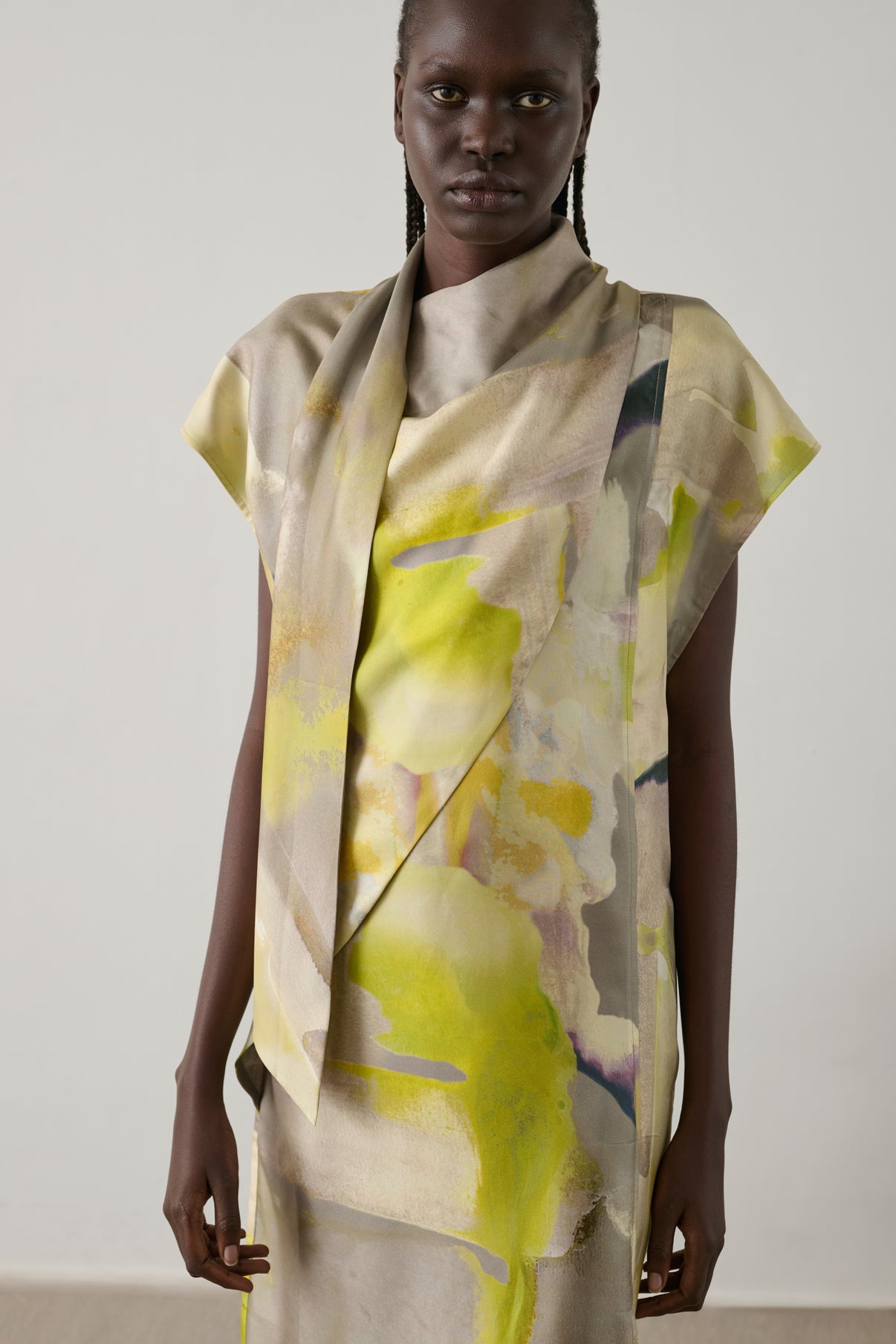 Robe Iberis - Jaune - Soie - Femme vue 2