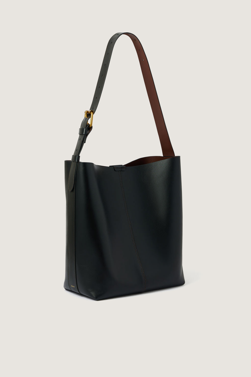 Sac Saudade - Noir/Cognac - Cuir - Femme vue 2